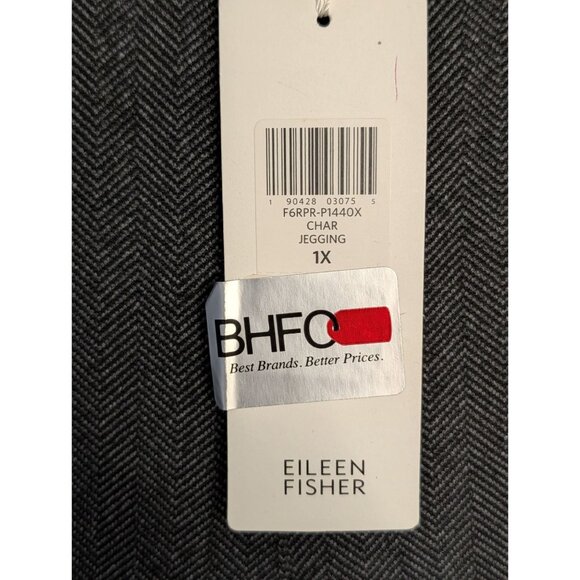Nwt Eileen Fisher Charcoal Gray Herringbone Tweed Leggings 1X Polyester Stretch - Picture 8 of 15